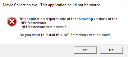 خطای عدم نصب بودن دات نت فریم ورک 4.8