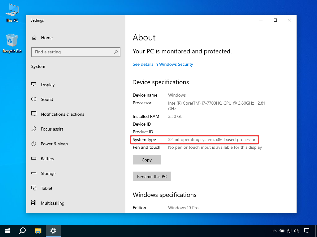 ویندوز 10 نسخه 32 بیت